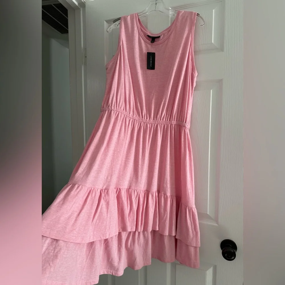 Lane Bryant NWT Pink Ruffled Tiered Dress - Picture 2 of 3